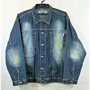 Southpole Jean Jacket Vintage 90s Signature Series Mens XL Denim Trucker Size XL